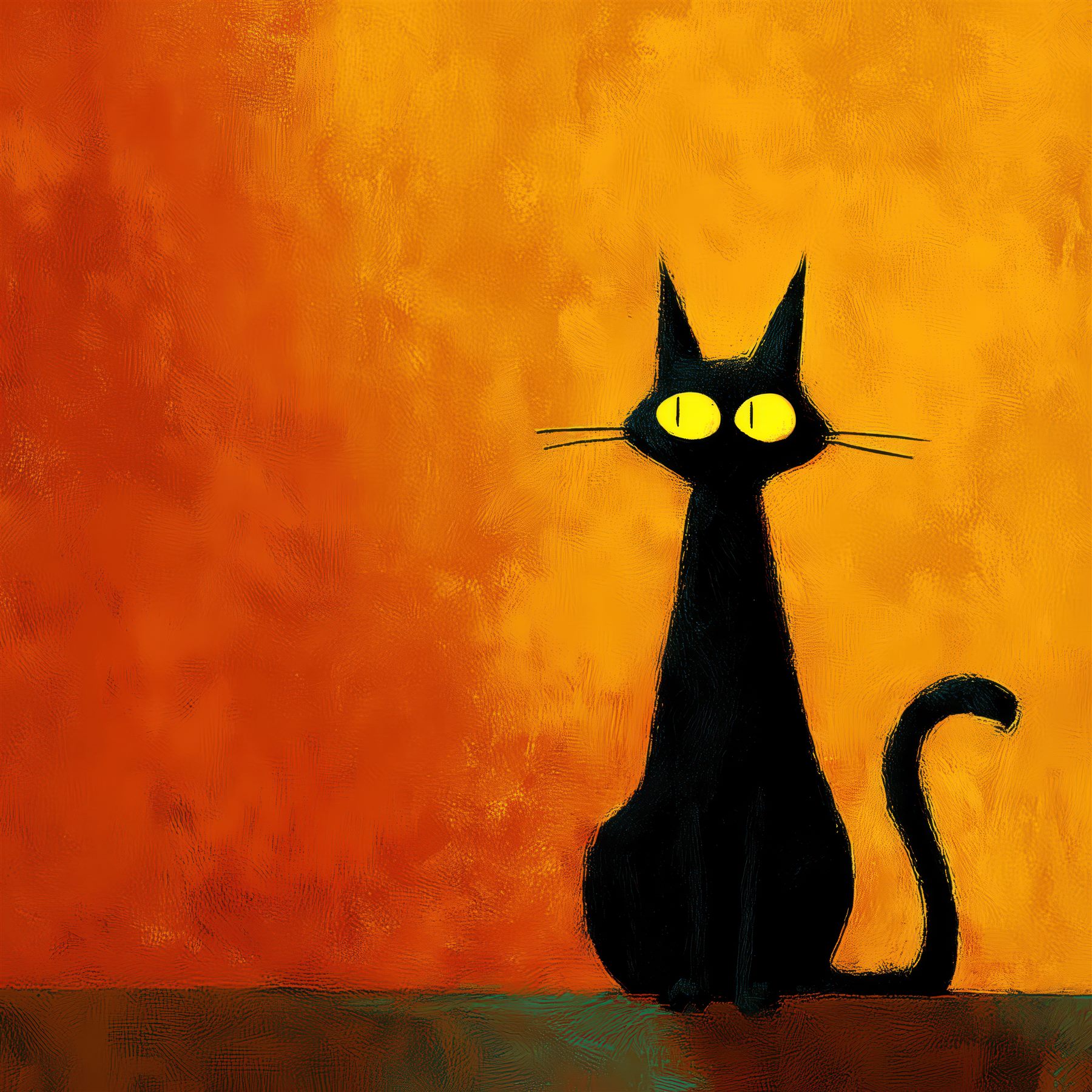 Story Cat Books painterly black cat brand artwork